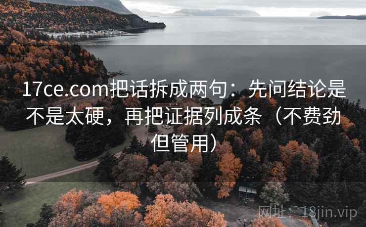 17ce.com把话拆成两句：先问结论是不是太硬，再把证据列成条（不费劲但管用）